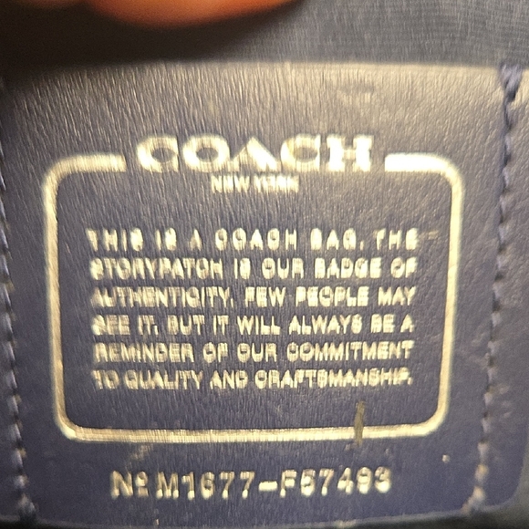 Coach Beige and Navy Satchel - Picture 6 of 11